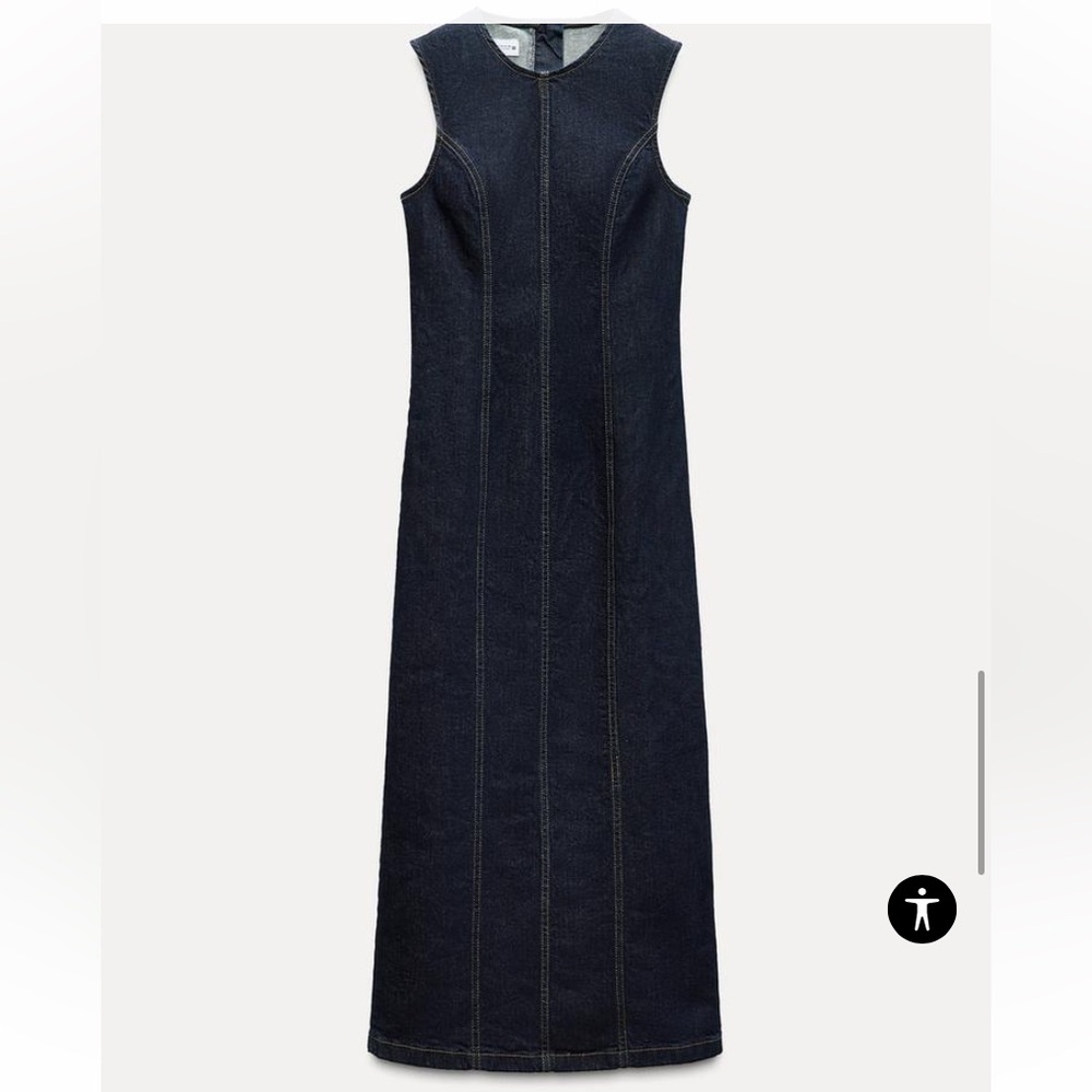 Zara Z1975 Denim Midi Dress - NEW WITH TAGS